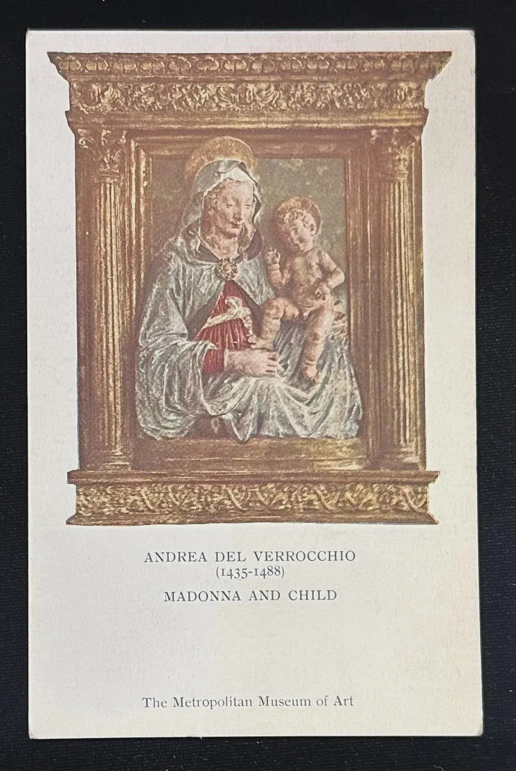 Andrea Del Verrocchio (1435-1488) Madonna and Child The Metropolitan Museum of Art - Vintage Postcard