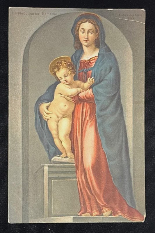 La Madonna col Bambino - Andres del Sarto - Pisa, Italy - Vintage Postcard