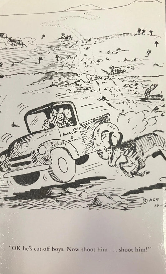 Cartoon Rancher - Photo Post Card - Kodak - Vintage Hand Drawn Postcard