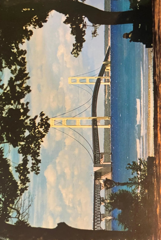 Mackinac Bridge in Indian Summer, Michigan - Vintage Postcard