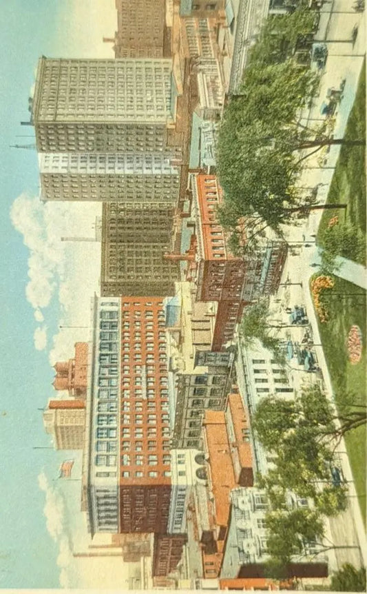 View of Business Section From Court House, Toledo, Ohio - Vintage Postcard