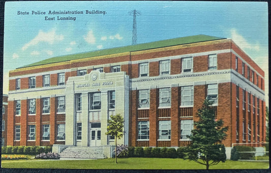 State Police Building, East Lansing, Michigan - Vintage Postcard