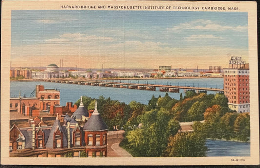 Harvard Bridge and Massachusetts Institute of Technology, Cambridge, Massachusetts - Vintage Postcard