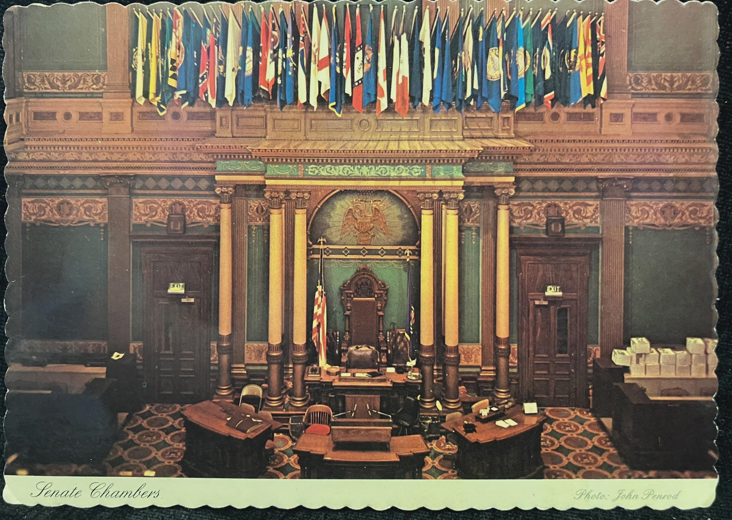 Senate Chambers - Photo: John Penrod - Lansing, Michigan - Vintage Postcard