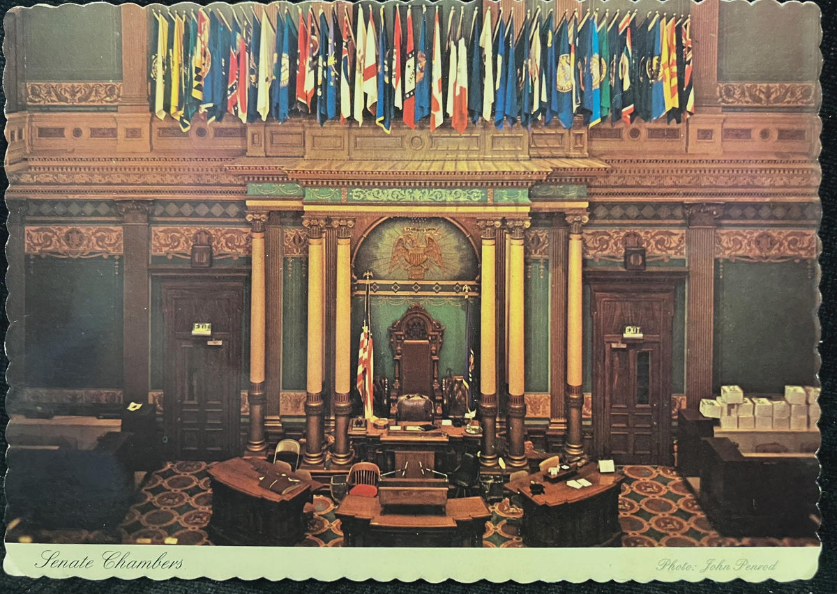 Senate Chambers - Photo: John Penrod - Lansing, Michigan - Vintage Postcard