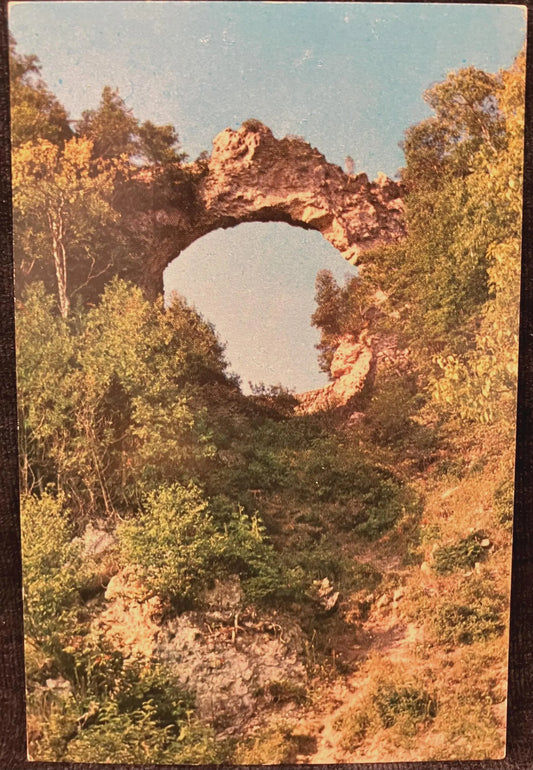 Arch Rock - Mackinac Island, Michigan - Photo by C. M. Haynes - Vintage Nature Postcard