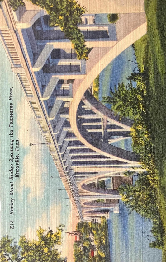 Henley Street Bridge Spanning the Tennessee River, Knoxville, Tennessee - Vintage Bridge Postcard