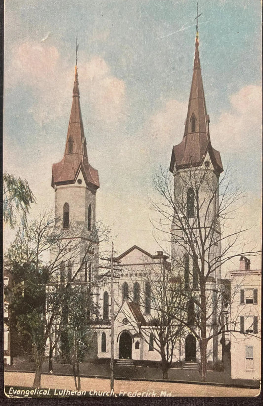 Evangelical Lutheran Church, Frederick, Maryland - Vintage Church Postcard