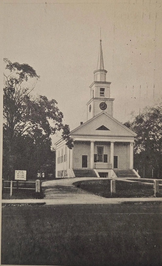 Unitarian Church - Sharon, Massachusetts - Vintage Black and White Postcard
