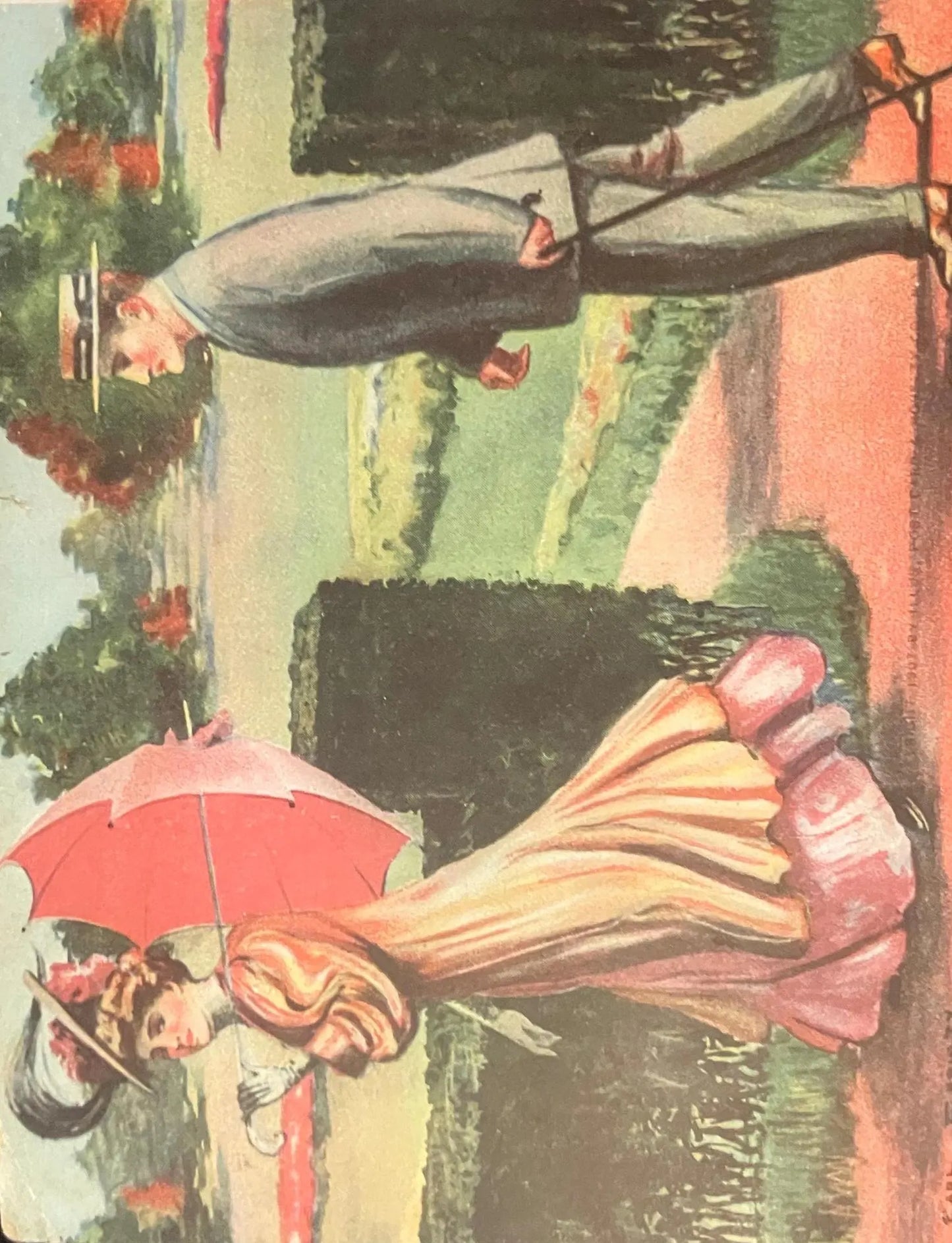 An Attractive Parasol - Vintage Postcard