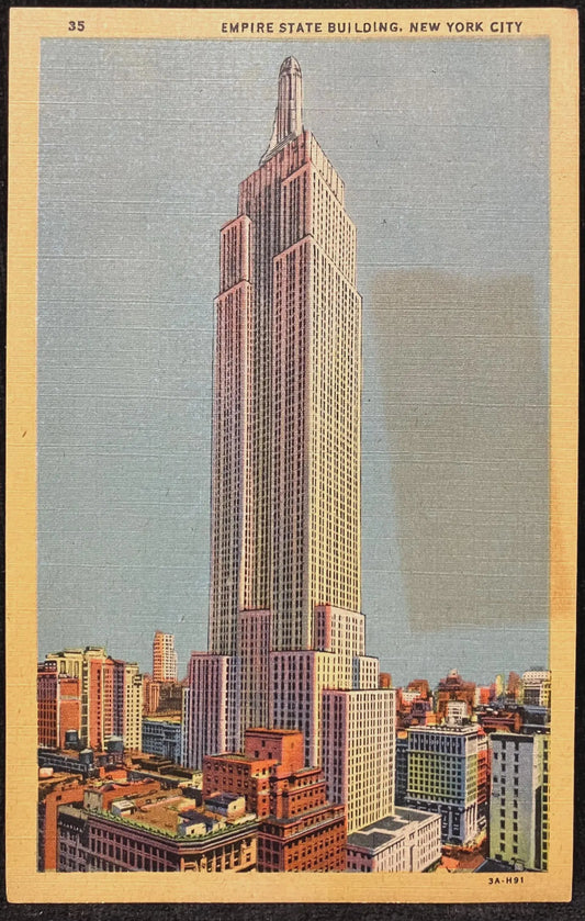 Empire State Building, New York City - Vintage Postcard