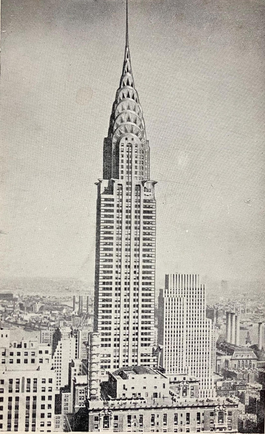 Chrysler Building, New York City - Vintage Black and White Postcard