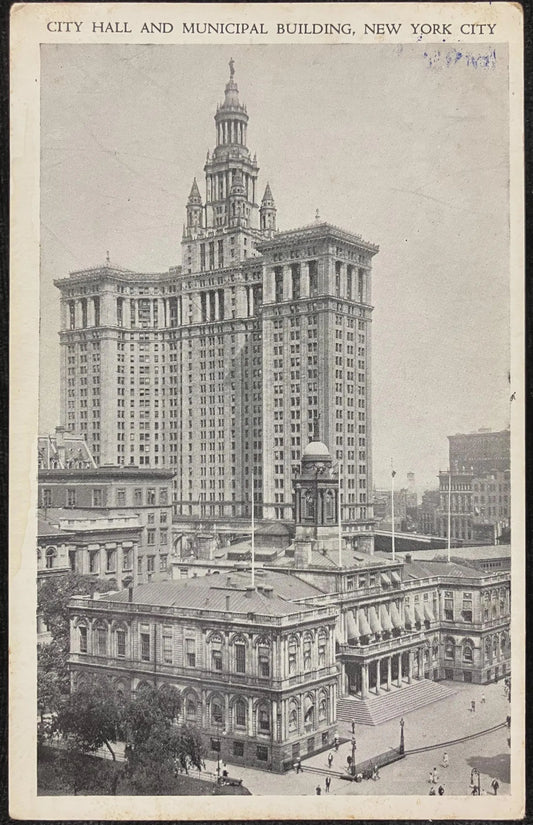 City Hall and Municipal Building, New York City - Vintage Postcard