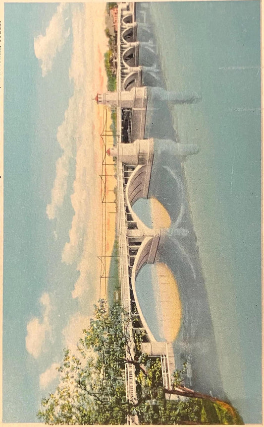 Haverhill Bridge over Merrimack River, Haverhill, Massachusetts - Vintage Bridge Postcard