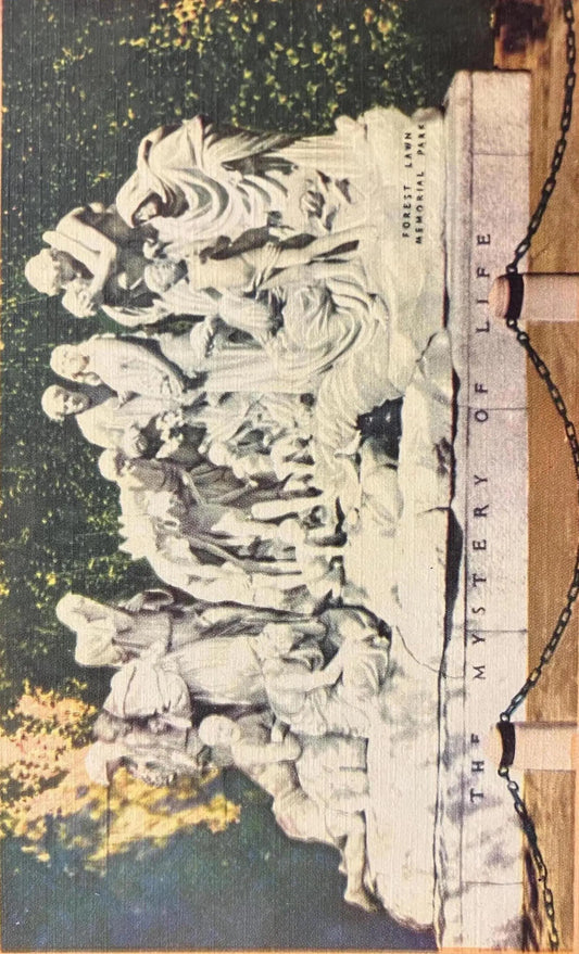 Forest Lawn Memorial Park, Glendale, California - "The Mystery of Life" - Vintage Park Postcard