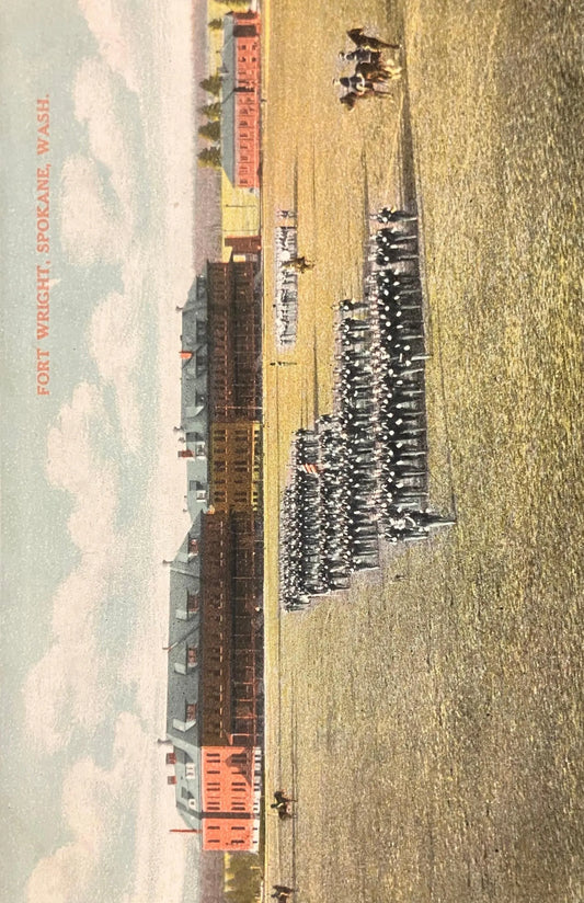Fort Wright, Spokane, Washington - Vintage Army Postcard