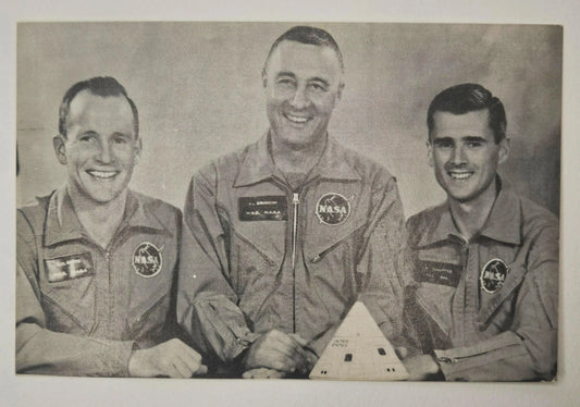 Three NASA Men Smiling In Uniform - Black and White Photo Postcard