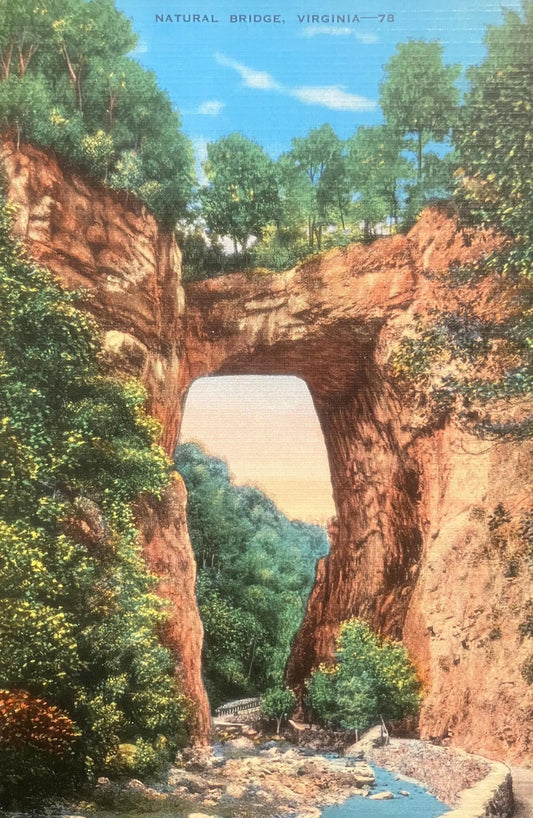 Natural Bridge, Virginia - Vintage Landmark Postcard