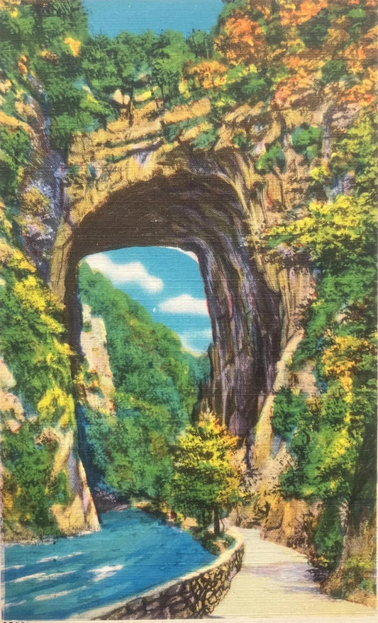 Natural Bridge, Virginia - Vintage Bridge Postcard