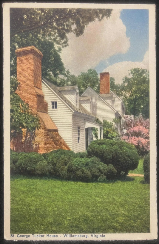St. George Tucker House, Williamsburg, Virginia - Made in Switzerland - Vintage Postcard