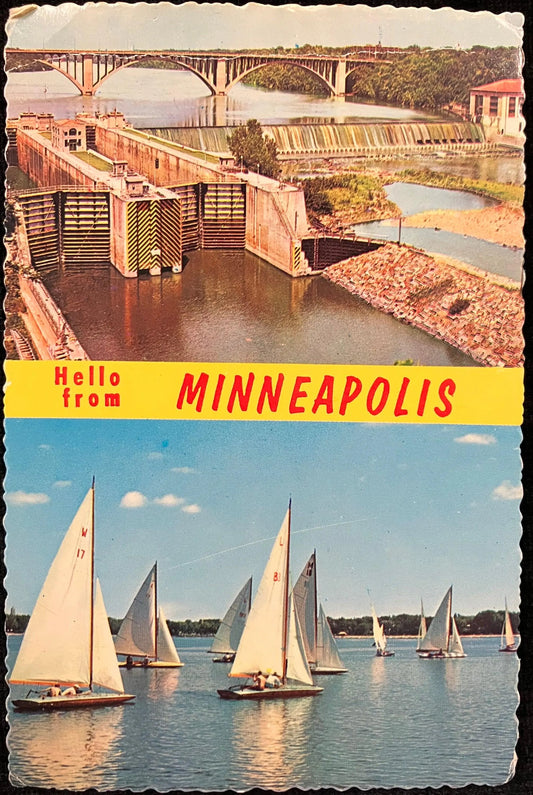 Hello From Minneapolis, Minnesota - Vintage Postcard