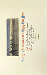 Merry Christmas and a Happy New Year - Vintage Embossed Holiday Postcard