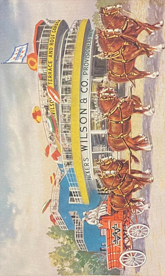 The Internationally Famous Champion Six-Horse Team of Wilson & Co., Meat Packers - Vintage Postcard