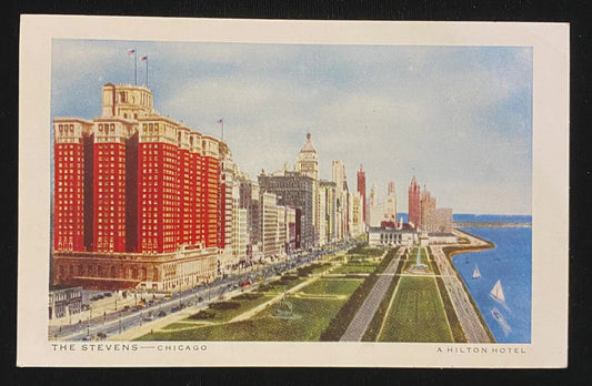 The Stevens, A Hilton Hotel, Chicago, Illinois - Vintage Postcard