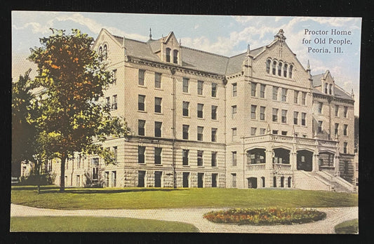 Proctor Home for Old People, Peoria, Illinois - Vintage Postcard
