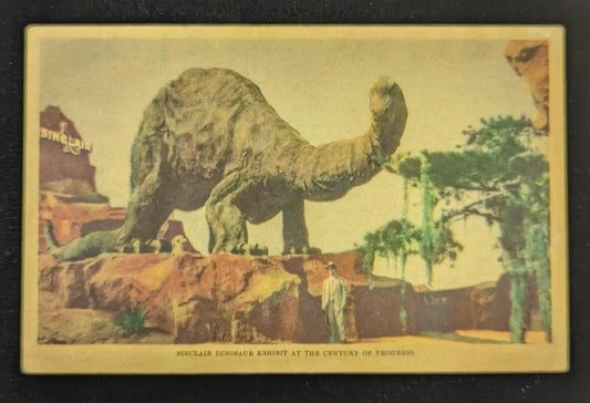 Sinclair Dinosaur Exhibit at the Century of Progress - Vintage Postcard