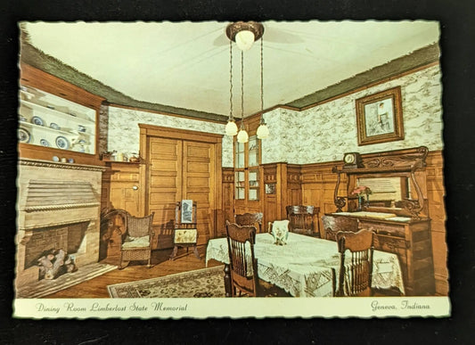 Dining Room Limberlost State Memorial, Geneva, Indiana - Vintage Postcard