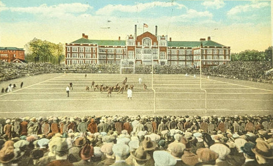 Scott High School and Stadium, Toledo, Ohio - Vintage High School Postcard