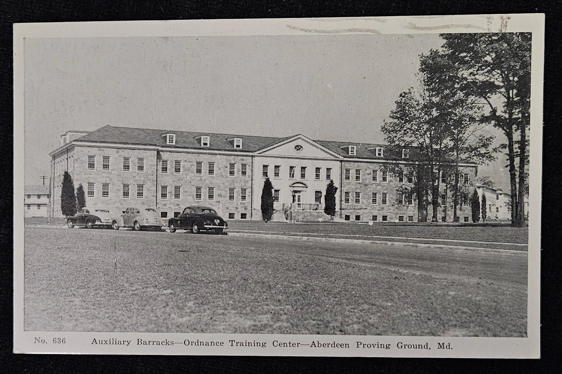 Auxiliary Barracks - Ordnance Training Center - Aberdeen Proving Ground - Maryland Photo Postcard