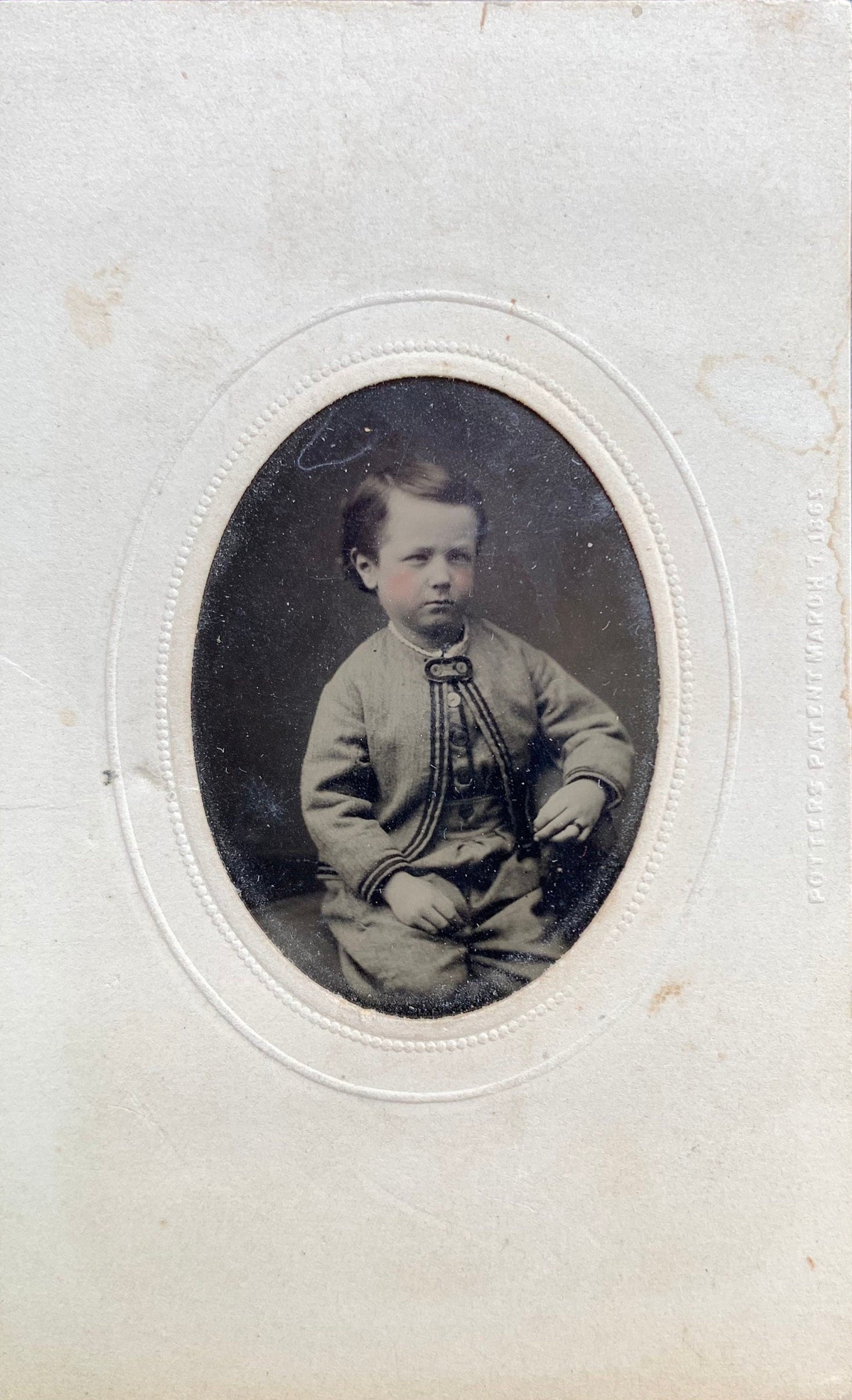 Victorian Era Tintype Photograph of a Young Boy Dressed in his Best