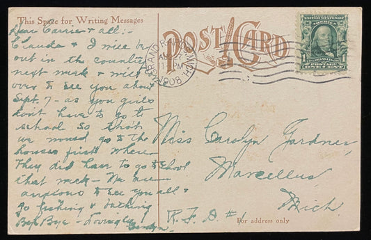 Union Depot, Grand Rapids, Michigan vintage postcard Good condition- there is writing on the back an